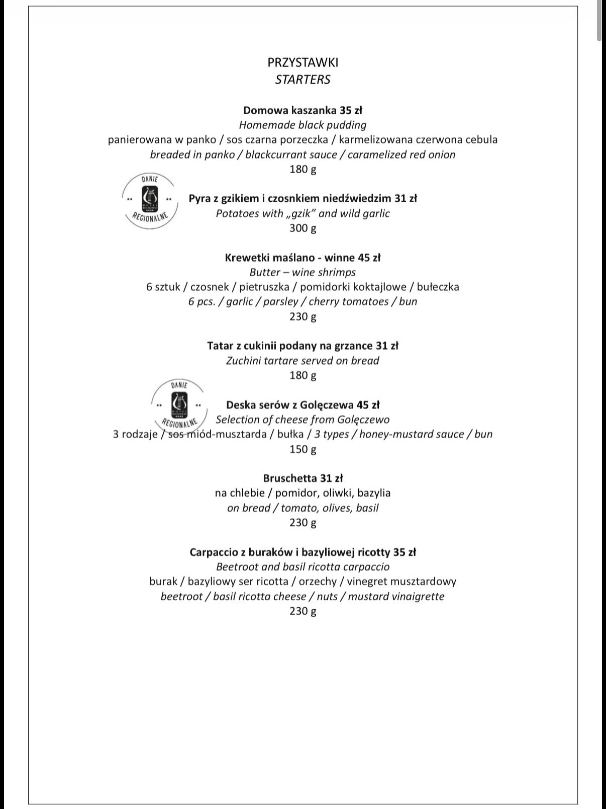 Aktualne menu — strona 2