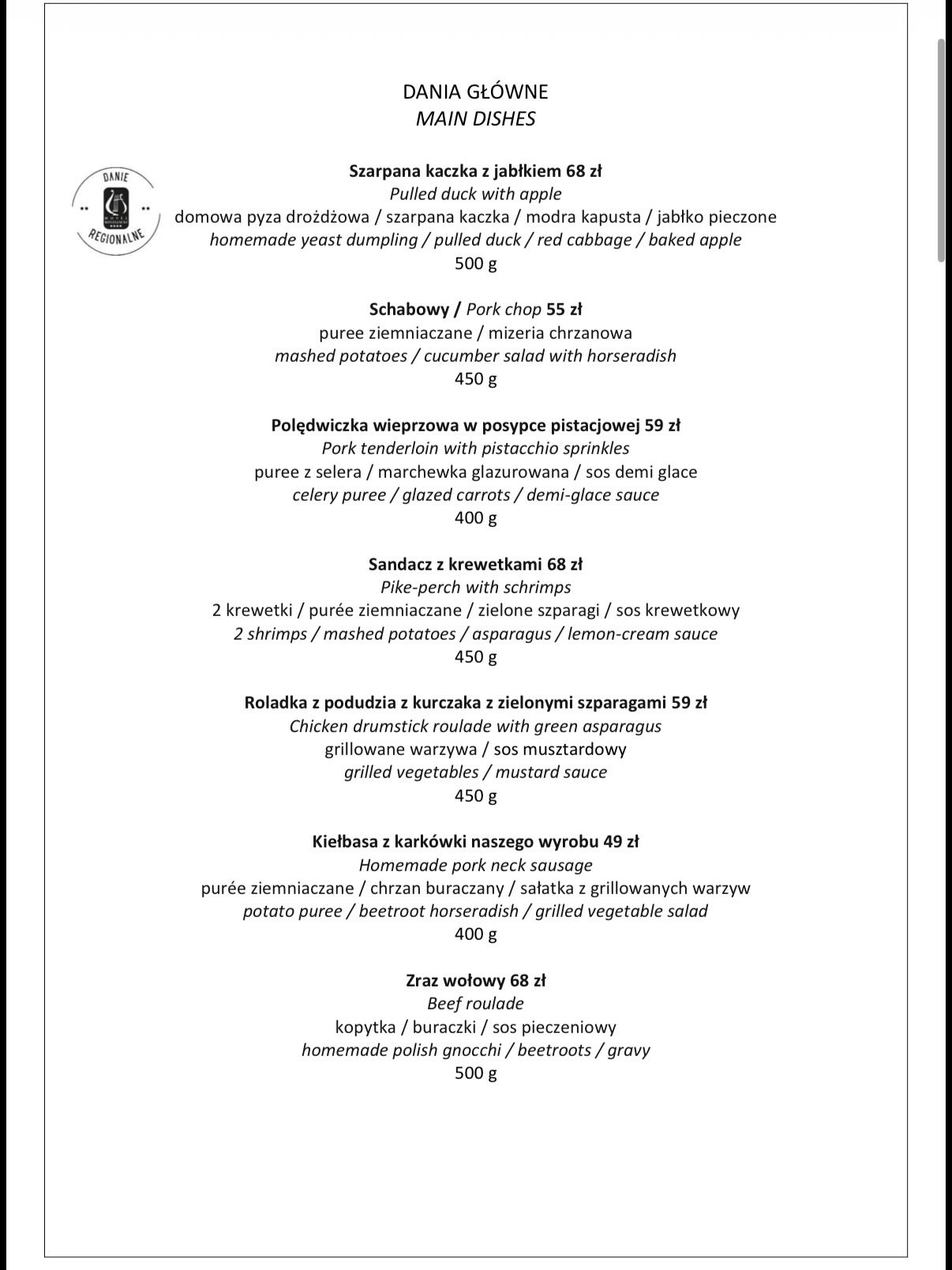 Aktualne menu — strona 4